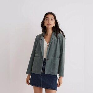 Madewell Dorset Cropped Corduroy Blazer in Shale